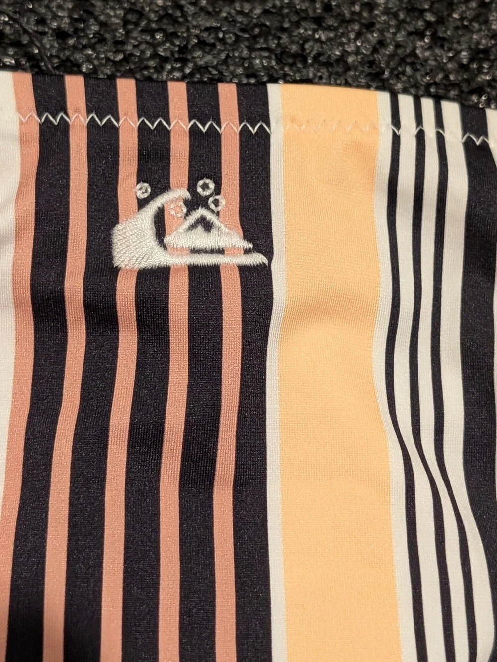 Quiksilver Women's Yellow and Rust Striped Bikini Bottom